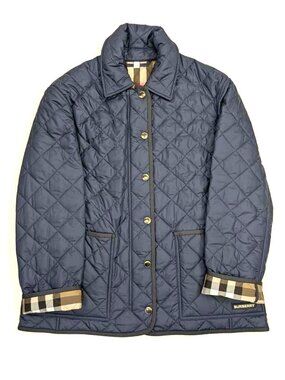 Burberry Women’s Dalry Diamond Quilted Jacket Navy L 8091446